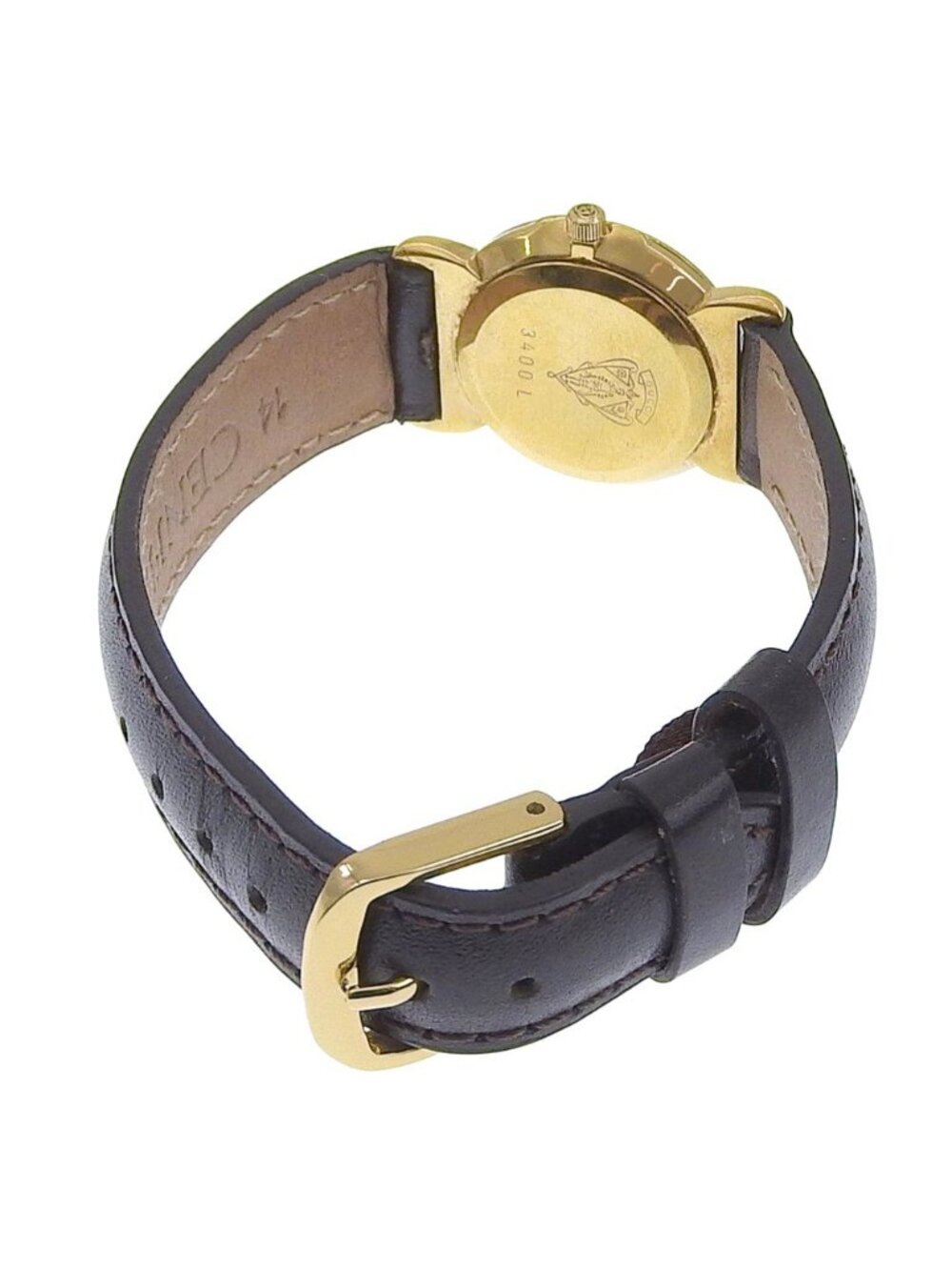 Gucci Gold Plated Leather Quartz Analog Display White Dial Watch - Picture 5 of 8